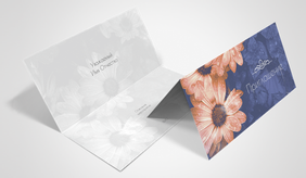 Пригласительные открытки - Однотонные цветы